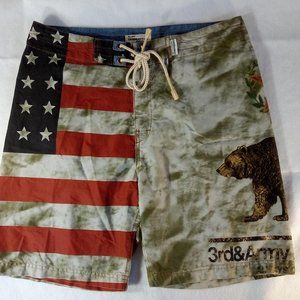 Third and Army Patriotic Printed Shorts Size W 36